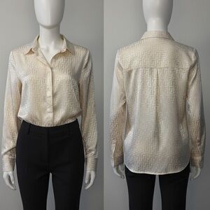 Cream Button-Up Women's Top from Express, Size S